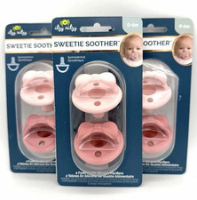 3X Itzy Ritzy Sweetie Soother Pacifier 2 pack 0-6 month 2 Pink colors NEW