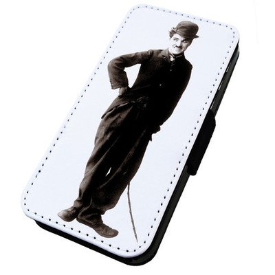 ZUM DURCHSICHTIGEN BEDRUCKTEN FLIP & CLIP iPhone, Samsung, Huawei, Oppo Charlie Chaplin