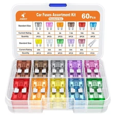Standard car fuse kit 60pcs blade fuses assortment with fuse puller