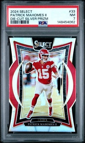 2024 PANINI SELECT DIE-CUT SILVER PRIZM #33 PATRICK MAHOMES II PSA 7
