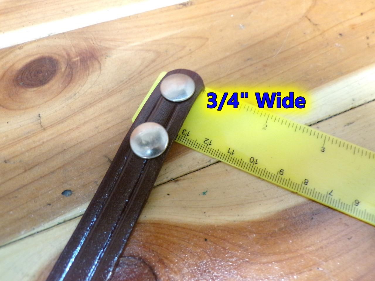 Set of 4 DON HUME Brown Police Duty Belt Keepers 3/4" Wide w Double Chrome Snaps