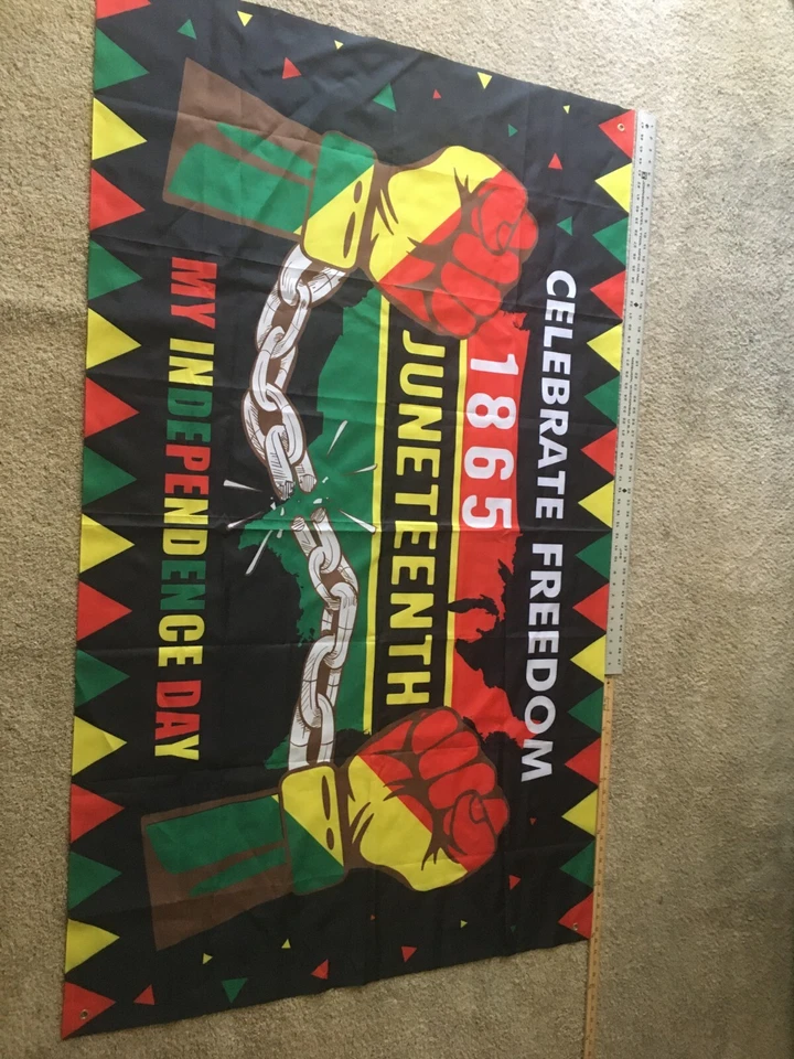 Arte de pared Juneteenth Black Celebration 1865 fotografía Youtube zoom video telón de fondo Foto 3 de 4