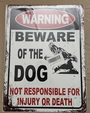 Metal Beware Of Dog Sign