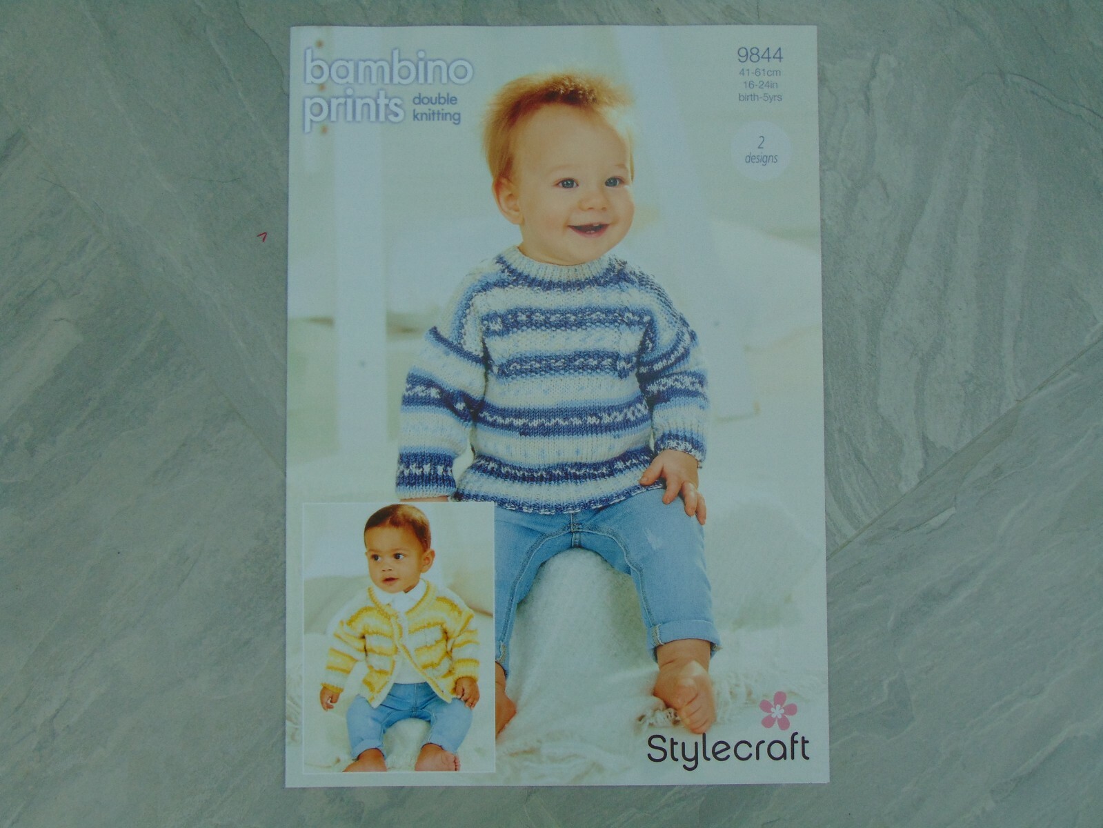 Stylecraft Bambino Double Knitting Pattern 9844 Cardigan and Sweater 16 - 24 in