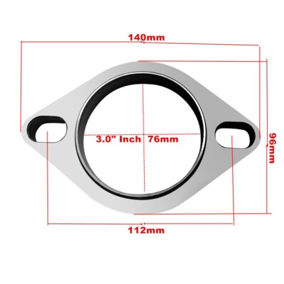3'' Oval 2-Bolts Exhaust Collector Flange Manifold Muffler Connect Flanges 3'' ID