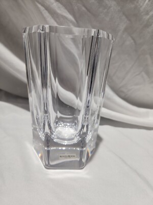 Vintage Kosta Boda Crystal ''Colonna'' Vase Designed by Bengt Edenfalk 6 Sided