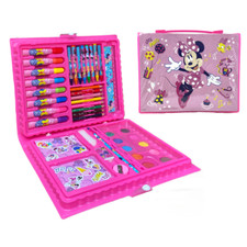 Valise 52 Pièces Couleurs Minnie Disney Trousse Avec Papeterie Petite Fille