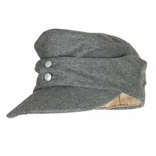 WWII GERMAN MILITARY ARMY EM PANZER M43 M1943 FIELD WOOL CAP GREY L
