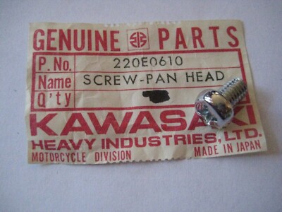 KAWASAKI Z/Z1-R/KZ/H/W/A/S/F PAN HEAD SCREW 6X10MM NOS! | eBay