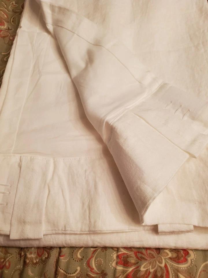 Nuevo sin etiquetas Pottery Barn blanco brillante lino belga con panel de cortina forrado 50x 84"  Foto 3 de 4