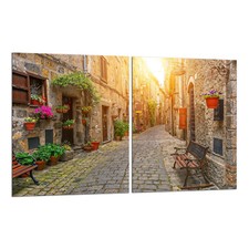 Herdabdeckplatten 2x40x52 Ceranfeld 2-Teilig Glas Spritzschutz Gasse