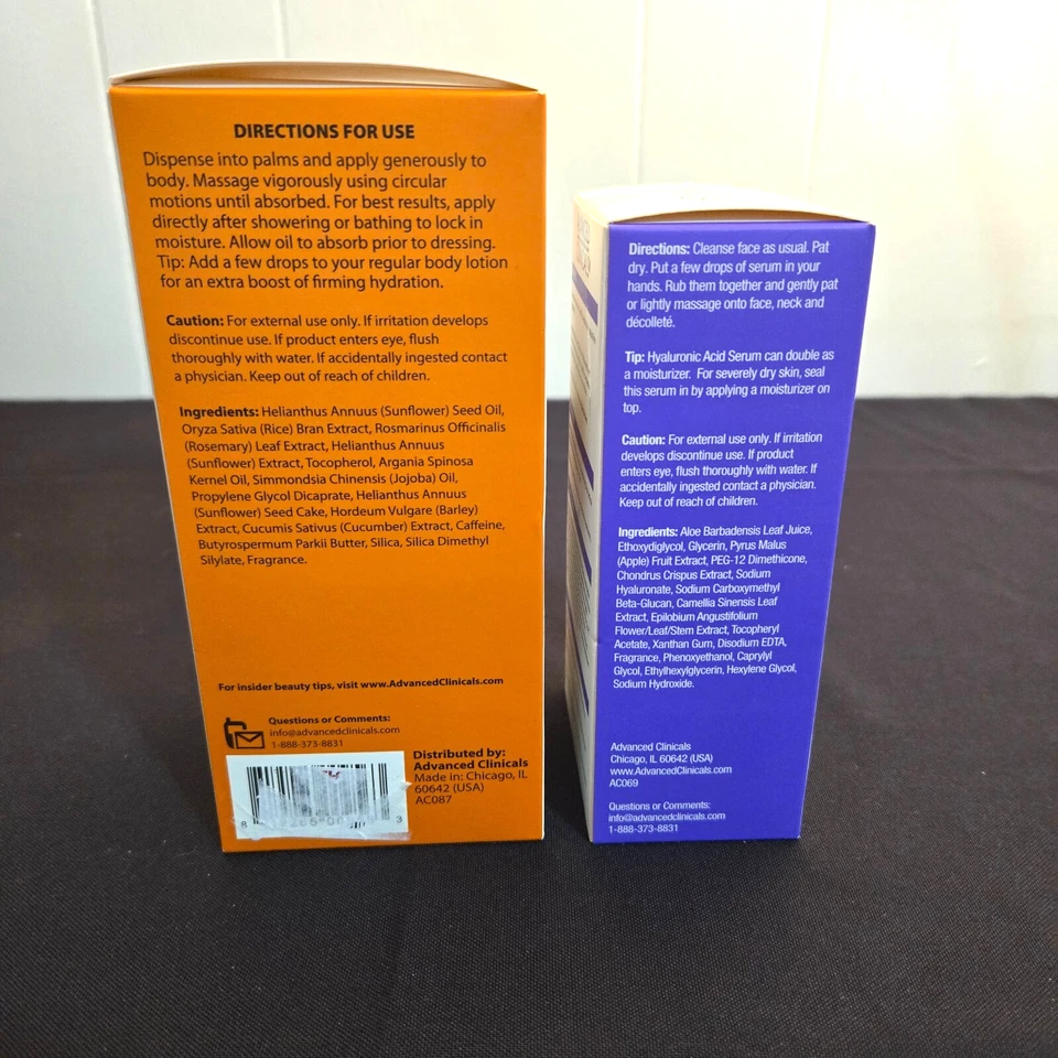 Advanced Clinicals Argan Oil and Hyaluronic Acid Serum - Hydrate and Firm Skin - Image 2 of 3