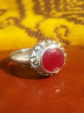 925 SILVER RING Women Natural Ruby Brilliant Cut Princely Deal