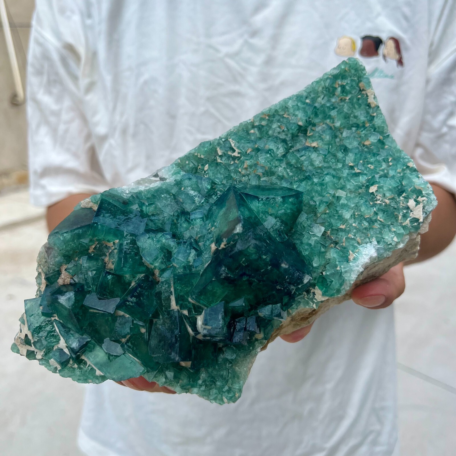 3.8lb Natural Green Fluorite Crystal Quartz Cluster Specimen for Healing Energy