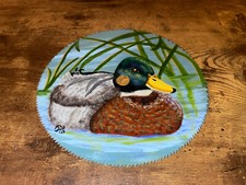 Duck Hand Painted And Signed Saw Blade
