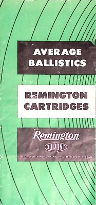 Remington DuPont Cartridges Ballistics Brochure Chart 1940s Kleanbore Priming