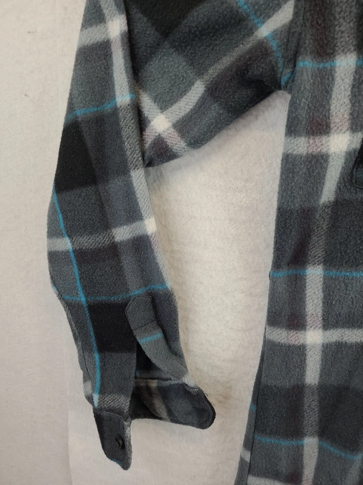 Cambridge Classics Gray Plaid Lightweight Fleece Long Sleeve Shirt Mens XL - Image 3 of 4