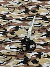 Camo Beige Brown Polycotton Fabric Dress Craft Quilting Costume Material 44