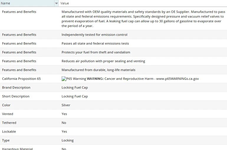 Tapa del tanque de combustible MotoRad MGC773 para Pontiac Sunbird 1977 L4-2,3 L Foto 2 de 4