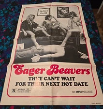 EAGER BEAVERS (AKA - THE SWINGING BARMAIDS) - ORIGINAL FOLDED POSTER - 1980