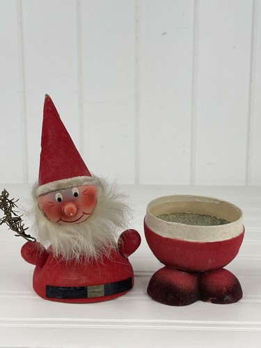 Vintage Santa Claus Papier Mache 2-Part Candy Container West Germany Christmas - Picture 9 of 13