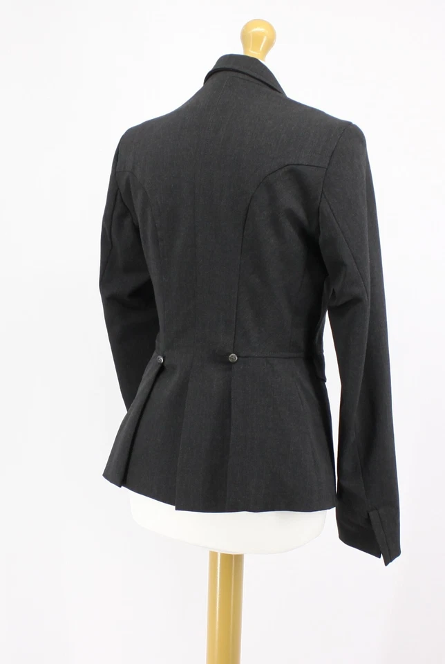 FIRETRAP WOMENS LUDOVICA WOOL  BLEND EMBROIDERED LOGO CHARCOAL BLAZER - Image 4 of 4