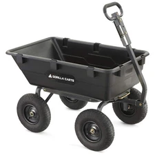 Gorilla Carts Poly Garden Dump Cart Camping Wagon, 1200 Pound Capacity