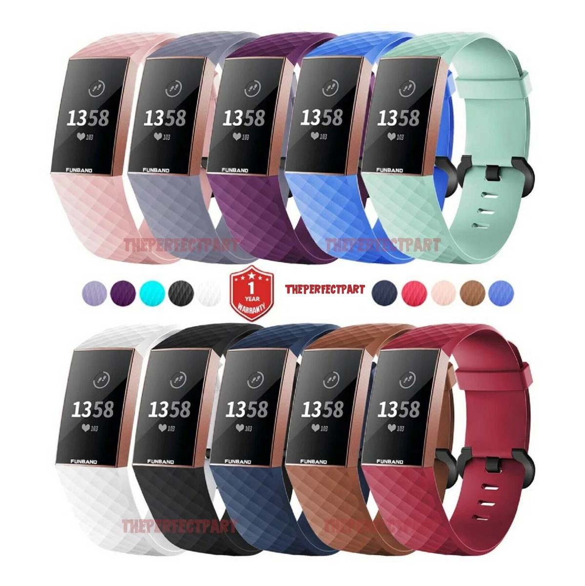 Bands For Fitbit Charge 4 Smart Watch Bracelet Soft TPU Wristband