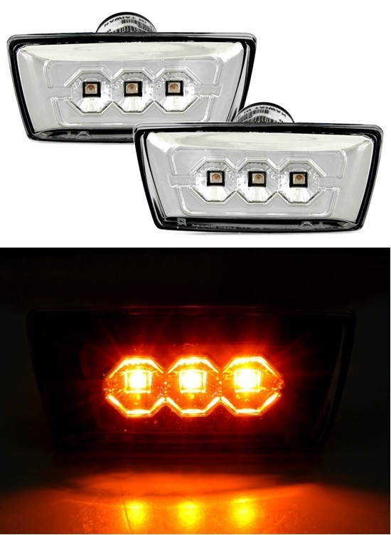 Clignotants latéraux chrome LED pour Opel Astra H GTC style dynamique