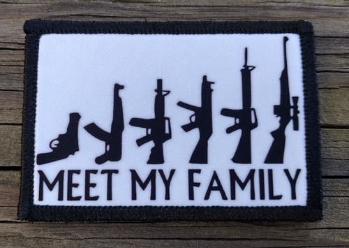 Meet My Family Morale Patch Hook and Loop Funny Army Custom Tactical 2A ...