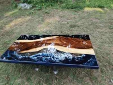 Natural Epoxy Table Top Resin Dining Table Wooden Coffee Table Living Room Decor
