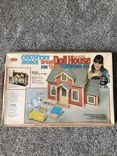 Arrow Dream Doll House Country Home & 12 Piece Furniture Kit 6912 New Rare 1980