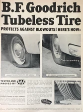B.F. Goodrich Tubeless Tire AAA Chicago Illinois Vintage 1951 Print Ad #1021