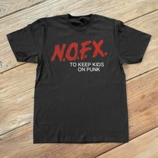 HOT NOFX To Keep Kids On Punk Parody Unisex Cotton Black T-Shirt, Size S-5XL