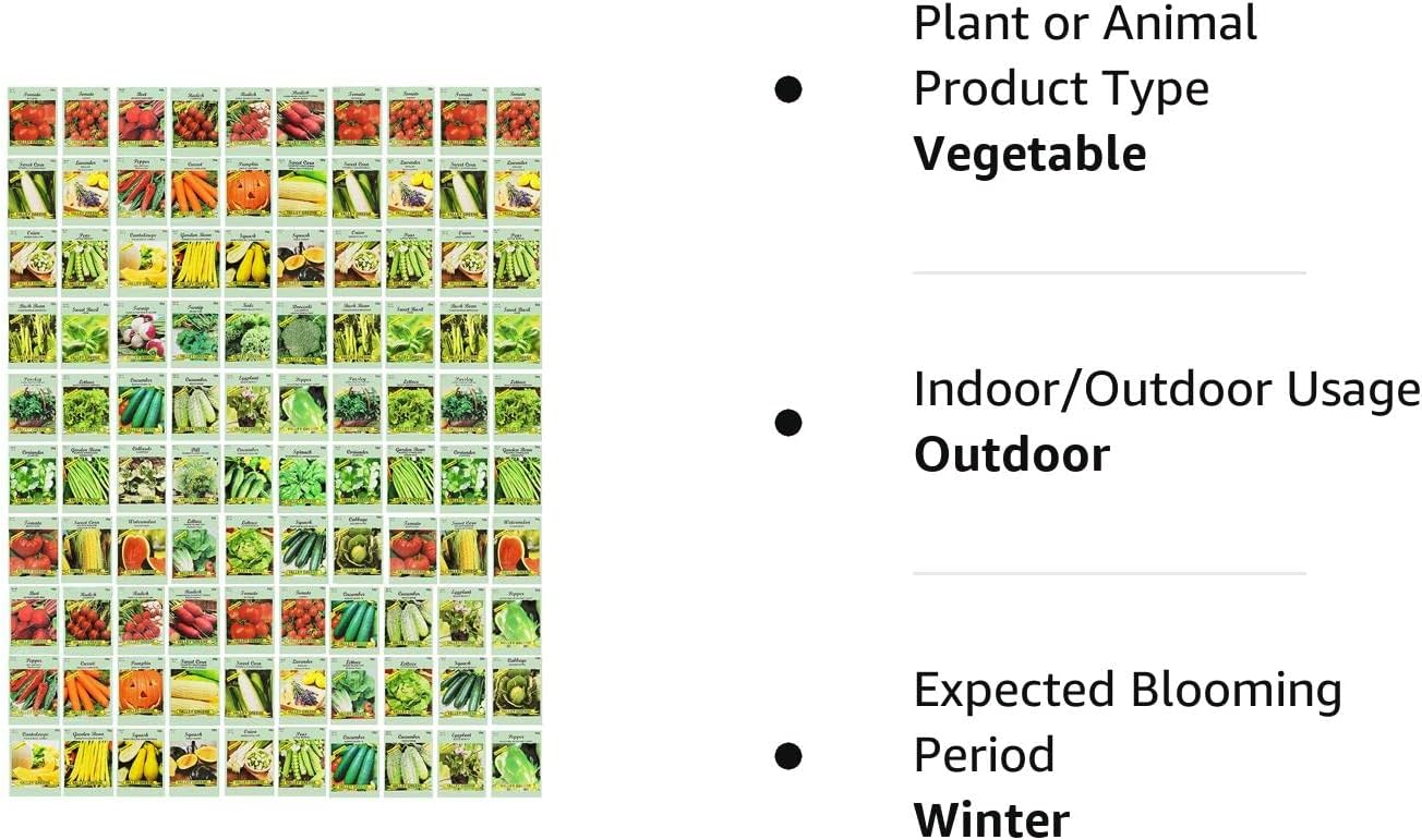 100 Assorted Heirloom Vegetable Seeds 100 NonGMO 100, Deluxe Assorted