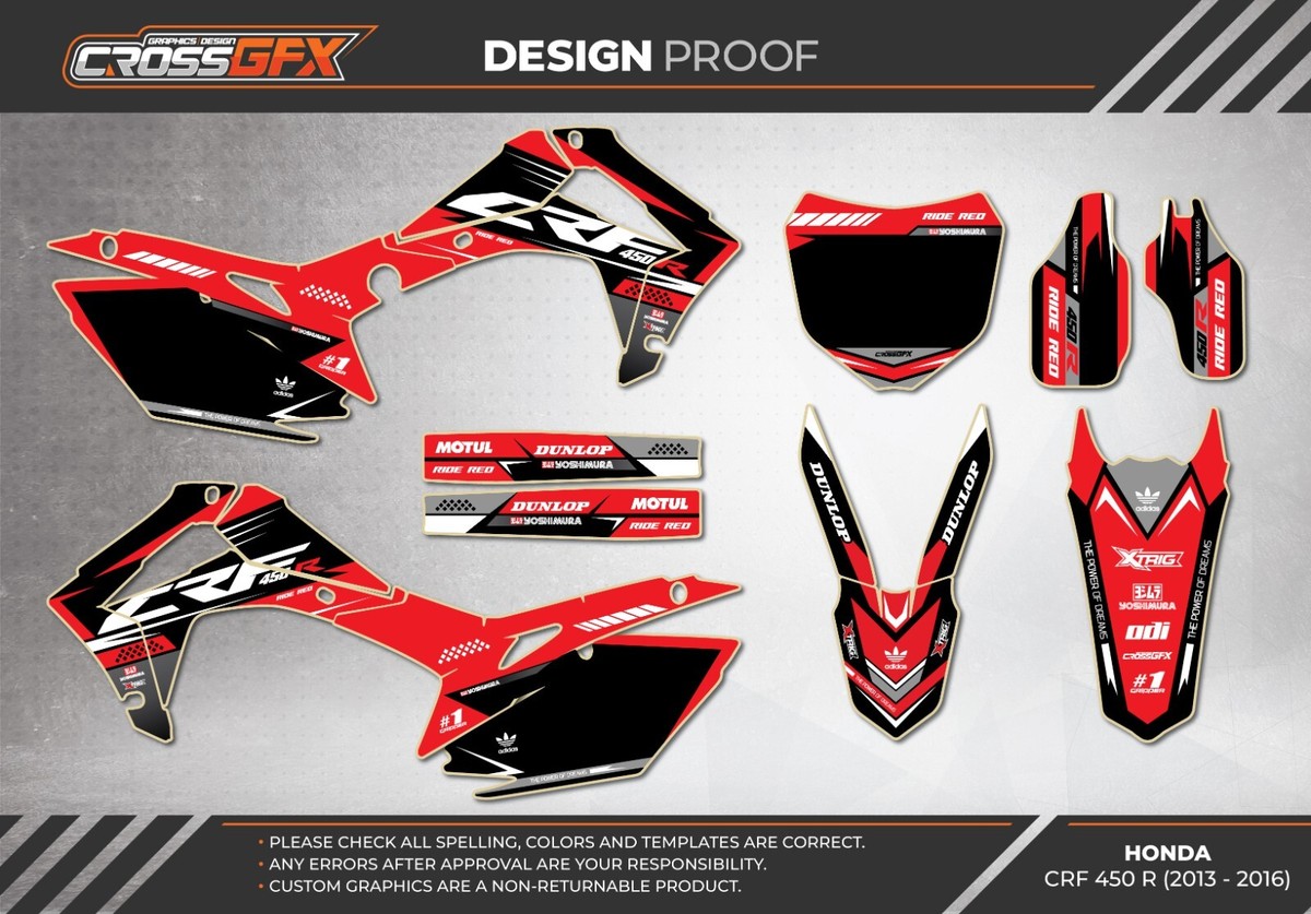 2013 2014 2015 2016 CRF 450R Graphics Kit HONDA CRF450R 450 R