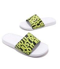 Nike Benassi JDI Print Just Do It Men s Slides Slippers White Volt- Black 13