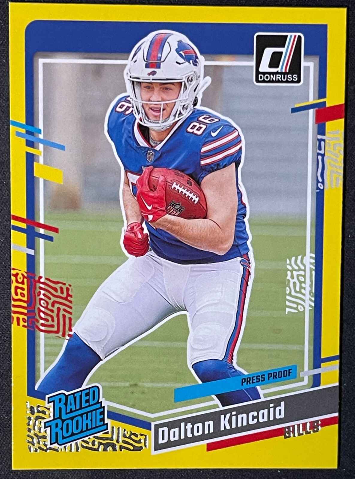 2023 Panini Donruss - Rated Rookie Press Proof Yellow #308 Dalton Kincaid (RC)