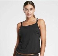 Athleta Seascape Bra Cup Tankini Top-Black-34 B/C