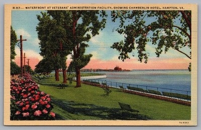Waterfront At Veterans' Administration Facility Postcard TS-313