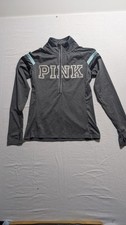 Victoria's Secret PINK Ultimate 1/4 Zip Pullover Jacket - Gray Varsity - Size XS