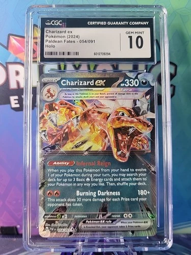 CGC 10 GEM MINT Charizard ex 054/091 Pokemon Obsidian Flames Holo Double Rare