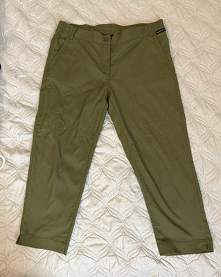 Jack Wolfskin Women s Green Cargo Pants S Pockets Solid Button/Zip Logo