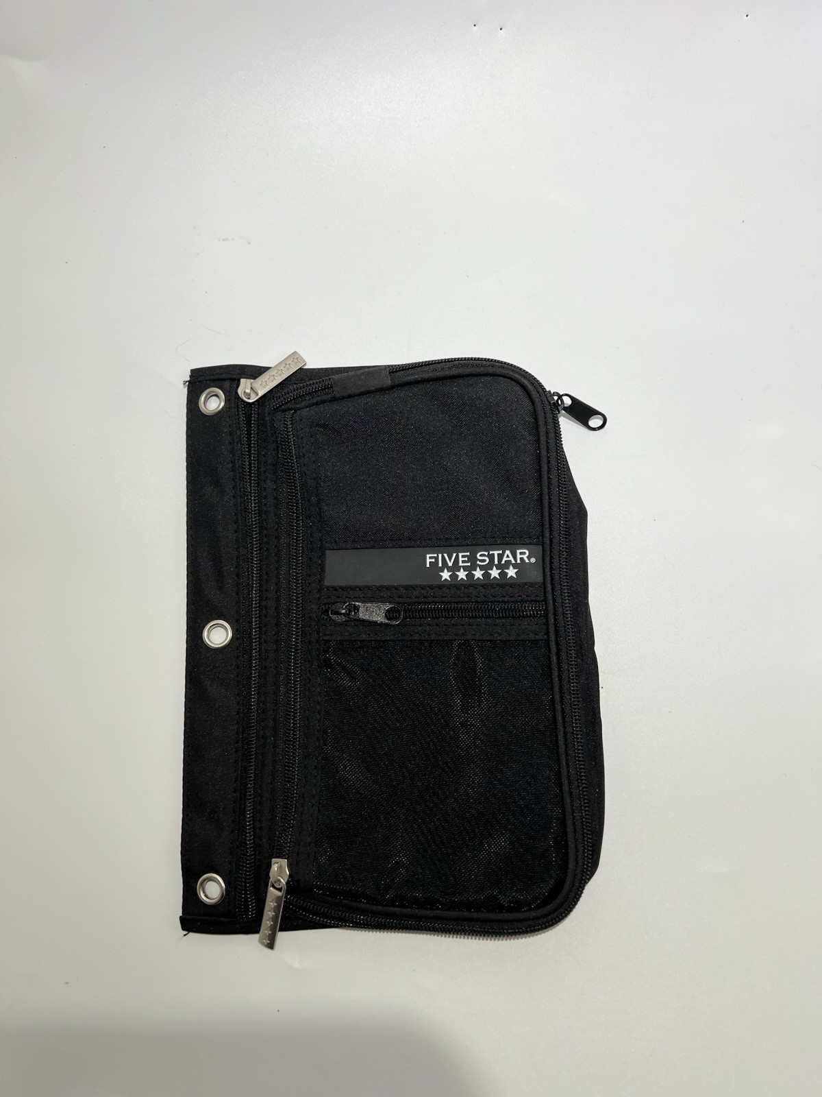 Five Star Mead Pencil Bag Soft Case Zip Black Spiral School Supplies