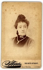 Antique CDV Circa 1880s R. J. Wynkoop Gorgeous Lady In Dress Unmarked