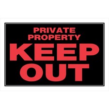 Hillman English Black Private Property Sign 8 in. H X 12 in. W 6-PACK 