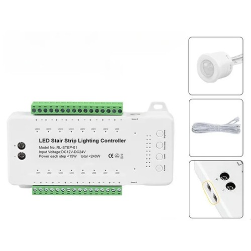 16 Kanäle LED Treppenlicht Treppenhaus-Controller 2 PIR für Innen Flexible 8255 - Bild 7 von 10