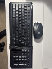 HP Hewlett Packard Model KU-1060 Keyboard/Mouse Bundle, Black, USB Wired, Tested