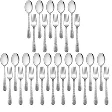 30 Pieces Kids Silverware Set Stainless Steel Toddler Utensils Flatware Set D6Z7