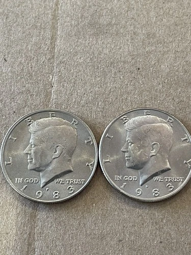 1983 P&D Kennedy Half Dollar -Nice Rim-Two Coins Set-Free Shipping